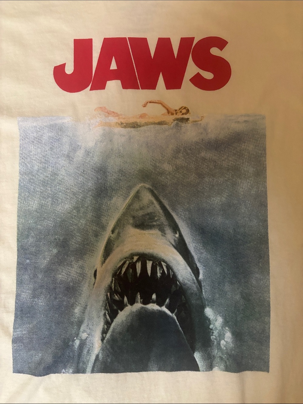 JAWS Graphic Movie Artwork Poster Tee - Short Sleeve Men’s Shirt L Film Noir